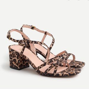 NWOT J Crew Odette Strappy Sandals in Leopard Suede